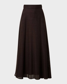 Полупрозрачная юбка-миди из ажурной ткани Akris