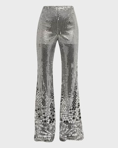 Расклешенные брюки с вышивкой пайетками Alberta Ferretti