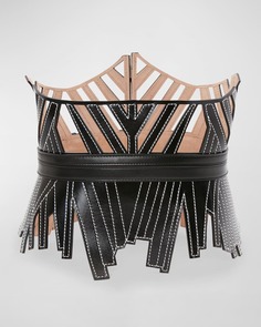 Вырезанный лазером ремень Cage Core Alexander McQueen