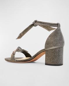 Металлизированные сандалии Clarita с бантом до щиколотки Alexandre Birman