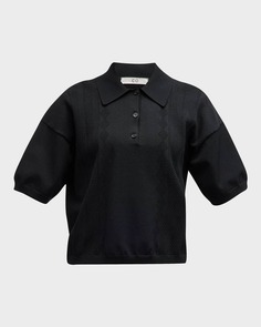 Рубашка-поло с короткими рукавами из жаккардового трикотажа Co