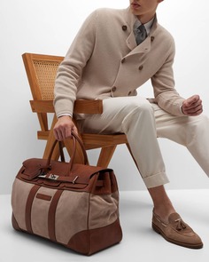 Мужская замшевая кожаная спортивная сумка в стиле кантри Brunello Cucinelli