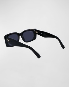 Прямоугольные солнцезащитные очки из ацетата с логотипом Ferragamo