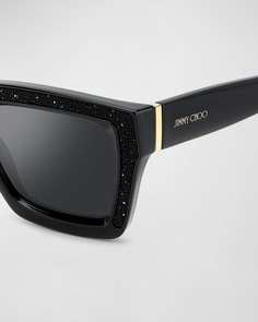 Пластиковые прямоугольные солнцезащитные очки Megs Crystal Panel Jimmy Choo