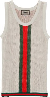 Топ Gucci x Palace Knit Tank Top With Web Details &apos;Ivory&apos;, кремовый