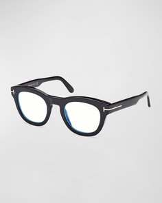 Мужские синие квадратные квадратные солнцезащитные очки из ацетата TOM FORD