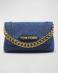 Маленькая джинсовая сумка Label с цепочкой и ручкой сверху TOM FORD