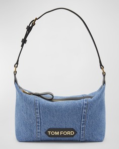 Сумка через плечо Label среднего размера из джинсовой ткани TOM FORD