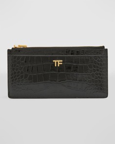 Кошелек TF Zip с тиснением под крокодила TOM FORD