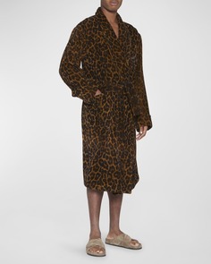Мужской халат с леопардовым принтом и логотипом TF TOM FORD