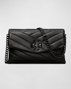 Кожаный кошелек с цепочкой и цепочкой Kira Chevron-Quilt Tory Burch