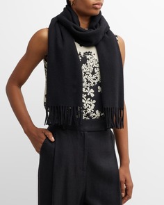 Классический шерстяной шарф с бахромой Toteme