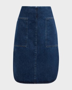 Джинсовая юбка с изогнутым подолом Toteme