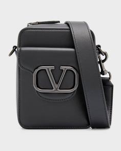 Мужская кожаная сумка через плечо с логотипом VLogo Valentino Garavani