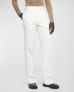 Мужские прямые брюки-смокинги из шерсти и шелка Valentino Garavani