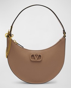 Маленькая кожаная сумка-хобо VLOGO Valentino Garavani