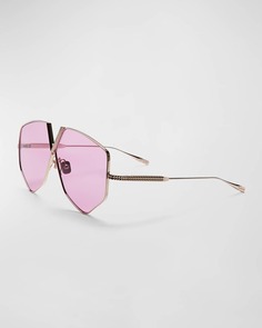 Солнцезащитные очки-авиаторы из металлического сплава V-образной формы с шестигранной головкой Valentino Garavani