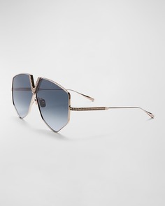 Солнцезащитные очки с V-образным шестигранником из титана Valentino Garavani