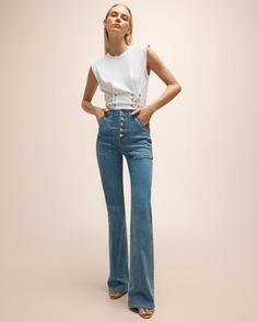 Широкие джинсы Crosbie с пуговицами Veronica Beard Jeans