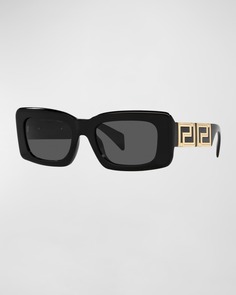 Солнцезащитные очки прямоугольной формы из ацетата Greca Versace