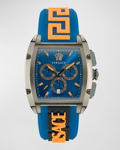 Мужские часы Dominus IP с силиконовым ремешком из бронзы, 42 мм Versace