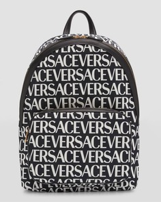Мужской рюкзак из плотной ткани с логотипом Allover Versace