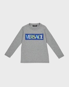 Детская разноцветная футболка с логотипом, размер 12M-3 Versace