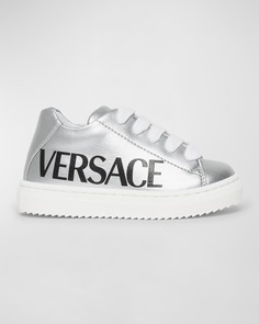 Детские серебряные кроссовки с логотипом, для малышей/малышей Versace