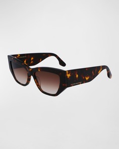 Скульптурные квадратные солнцезащитные очки кошачий глаз из ацетата Victoria Beckham