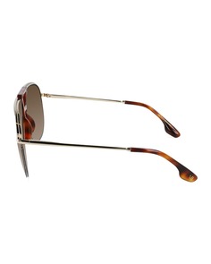 Классические металлические солнцезащитные очки-авиаторы в полуободковой оправе Victoria Beckham