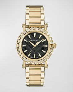 Мужские часы Greca Glam IP с браслетом из желтого золота, 40 мм Versace