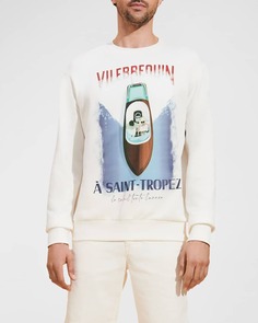 Мужская футболка с круглым вырезом с графикой для внутренних лодок Vilebrequin