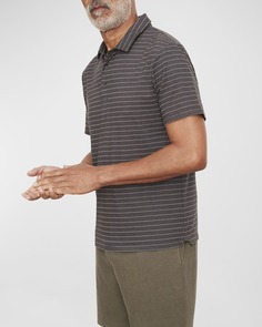 Мужская рубашка поло в полоску с крапинками, окрашенная в готовом изделии Vince