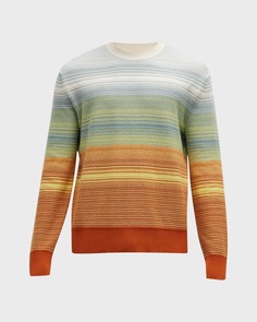 Мужской свитер с круглым вырезом в разноцветную полоску ZEGNA
