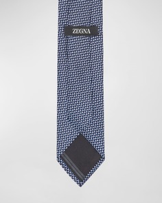 Мужской шелковый галстук Basketweave Macroarmature ZEGNA