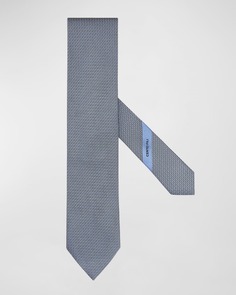 Мужской шелковый галстук с геометрическим рисунком ZEGNA