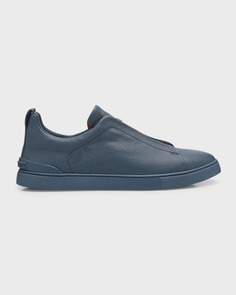 Мужские кожаные низкие кеды Triple Stitch Slip-On ZEGNA