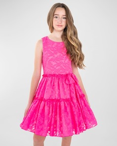 Платье для девочки с цветочным принтом и оборками, размер 4–6 Zoe