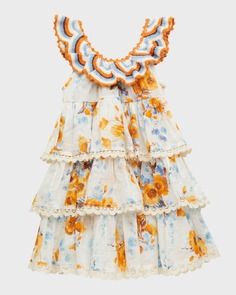 Ярусное платье крючком Halcyon Scallop для девочек, размер 4–10 Zimmermann