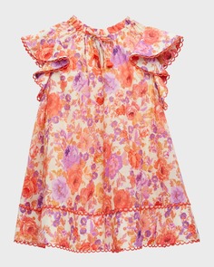 Платье Raie с цветочным принтом и воланами для девочки, размеры 1–10 Zimmermann