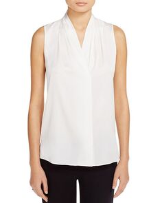 Mila Шелковая плиссированная блузка без рукавов с V-образным вырезом Kobi Halperin