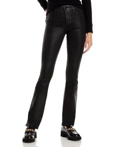Гладкие джинсы Bootcut с высокой посадкой Selma в цвете нуар с покрытием L&apos;AGENCE L'agence