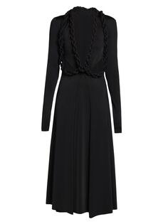 Плетеное платье-миди с вырезами Stella McCartney, черный