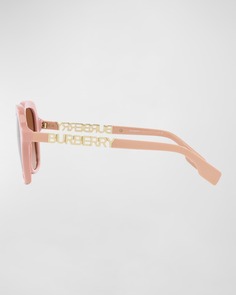 BE438955 Квадратные солнцезащитные очки из ацетата и пластика с градиентным вырезом и логотипом Burberry