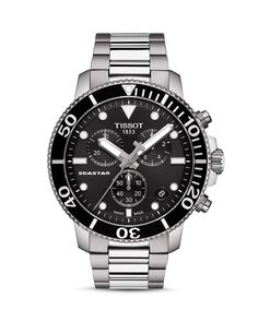 Хронограф Tissot Seastar 1000 с синим циферблатом, 45,5 мм