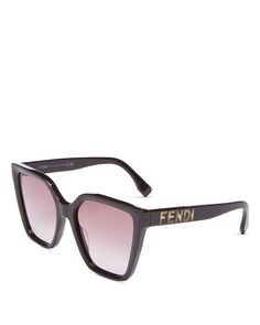 Квадратные солнцезащитные очки с надписью, 55 мм Fendi