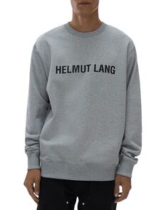 Хлопковая толстовка с круглым вырезом и принтом логотипа Helmut Lang