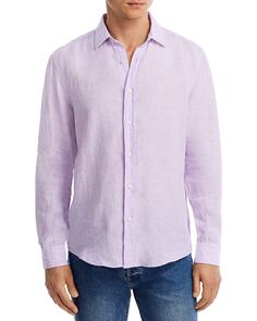 Рубашка классического кроя из однотонного льна, окрашенная в пряже — 100% эксклюзив The Men&apos;s Store at Bloomingdale&apos;s
