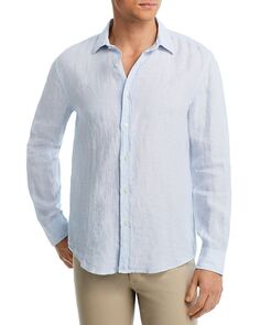 Рубашка классического кроя из однотонного льна, окрашенная в пряже — 100% эксклюзив The Men&apos;s Store at Bloomingdale&apos;s