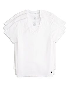 Хлопковые однотонные футболки с V-образным вырезом, упаковка из 3 шт. Polo Ralph Lauren